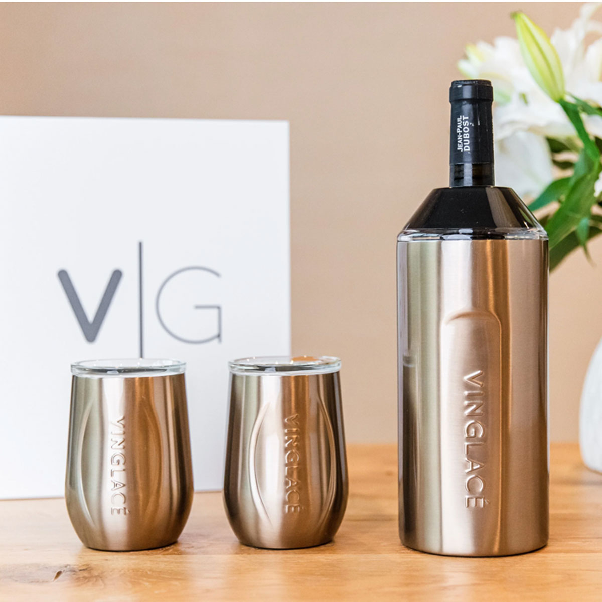 Vinglacé Wine Set - 2 Glasses & Bottle Chiller – UnMask