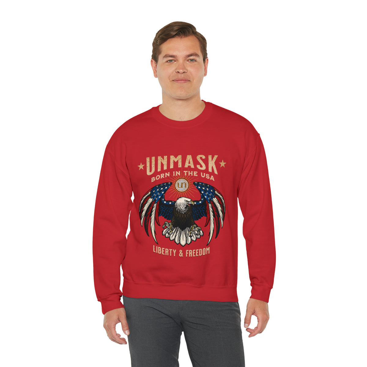 UnMask Eagle - Unisex Heavy Blend™ Crewneck Sweatshirt