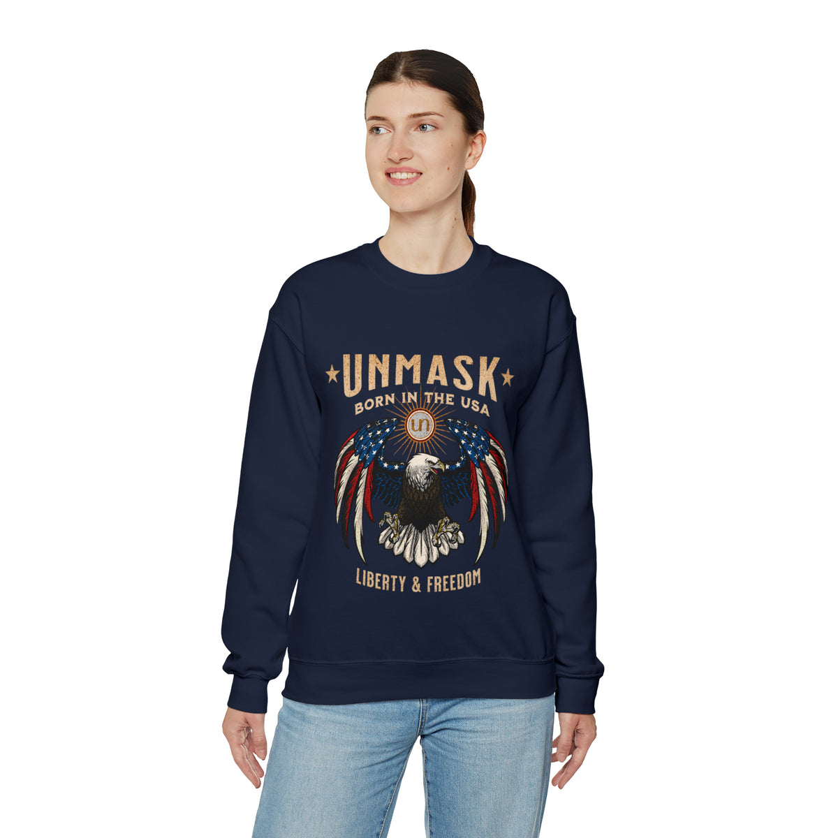 UnMask Eagle - Unisex Heavy Blend™ Crewneck Sweatshirt