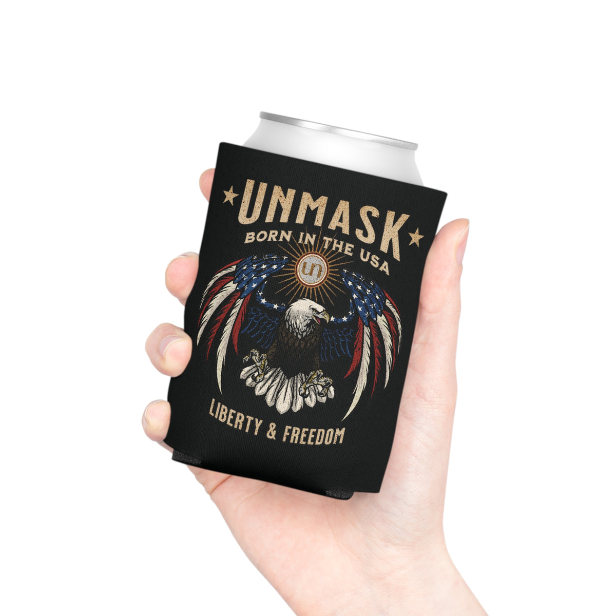 UnMask Eagle Foam Can Cooler - Black