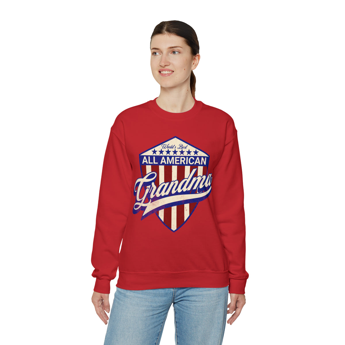 All American Grandma - Unisex Heavy Blend™ Crewneck Sweatshirt