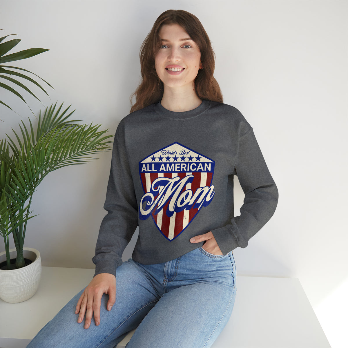 All American Mom - Unisex Heavy Blend™ Crewneck Sweatshirt