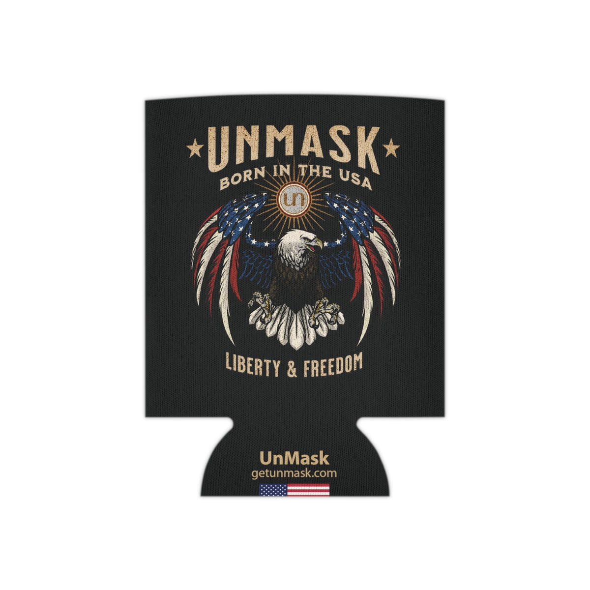 UnMask Eagle Foam Can Cooler - Black