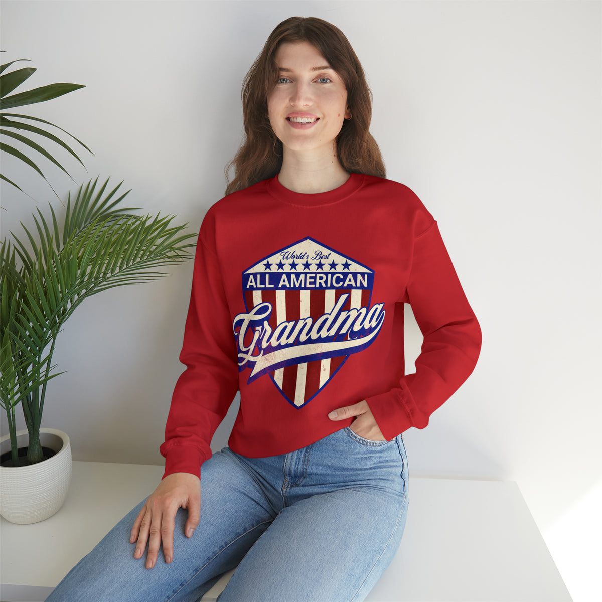 All American Grandma - Unisex Heavy Blend™ Crewneck Sweatshirt