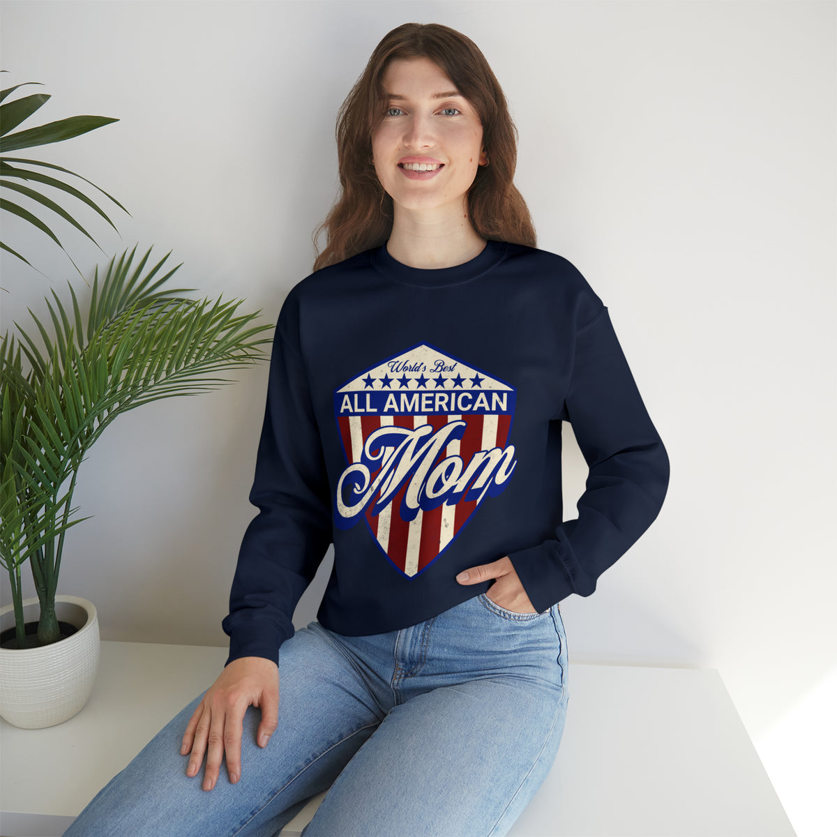 All American Mom - Unisex Heavy Blend™ Crewneck Sweatshirt