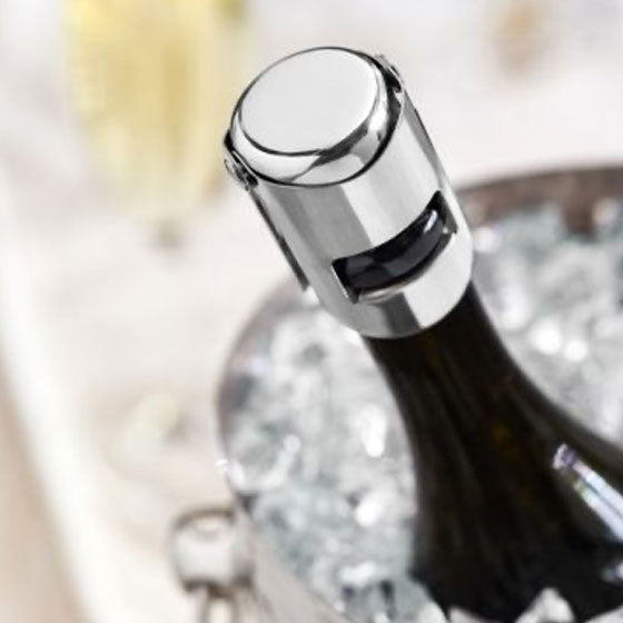 Bouchon Champagne En Plastique Chromé/Noir WESTMARK