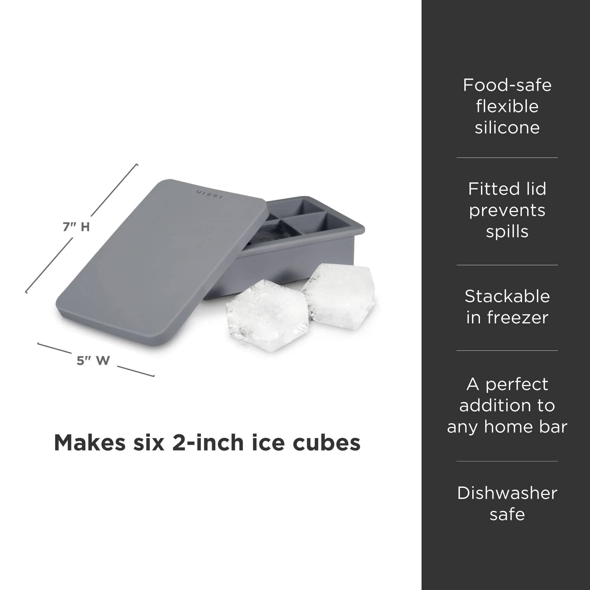 2 Silicone Ice Tray with Lid (makes 6 cubes) – UnMask