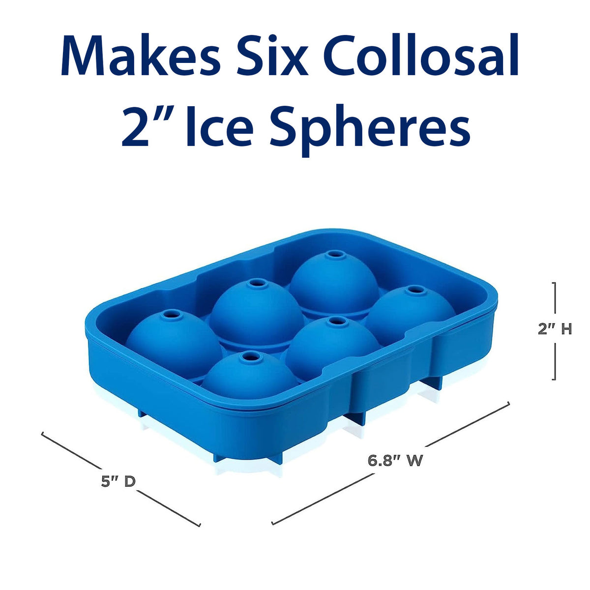 2 Silicone Ice Sphere Mold (makes 6 spheres)