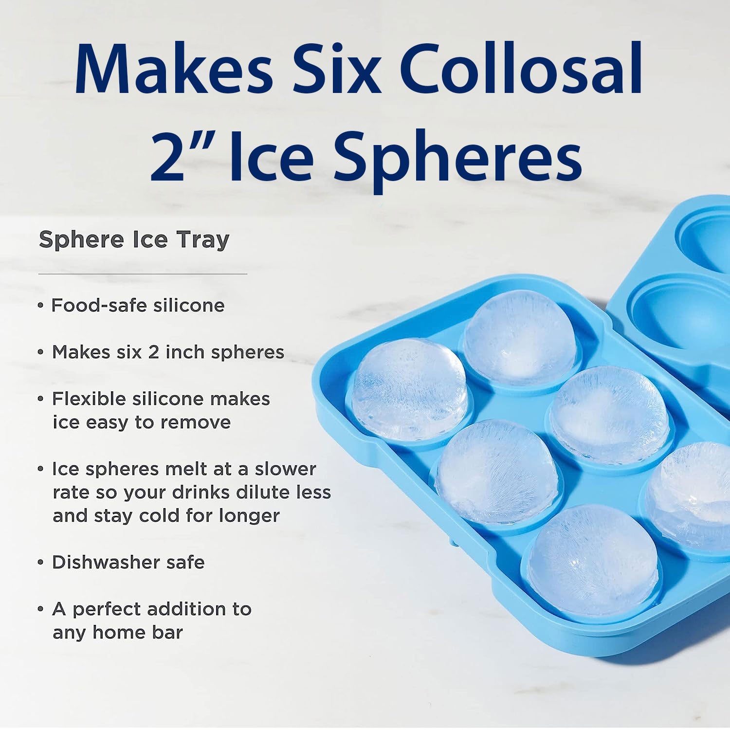 Flexible Silicone Spherical 4 Round Ball Ice Cube Tray Maker Mold with Lid  Perfect Ice Spheres