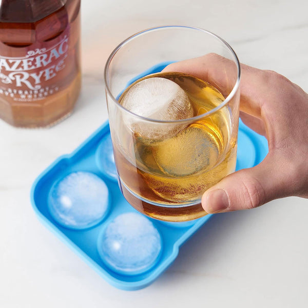 Viski Ice Cube Tray with No Spill Lid - Liquor Cocktail and Whisky Square  Ice Cubes Tray - Silicone Ice Block Mold, Grey