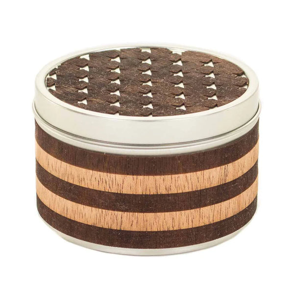 American Edition - Wood Wrapped Candle