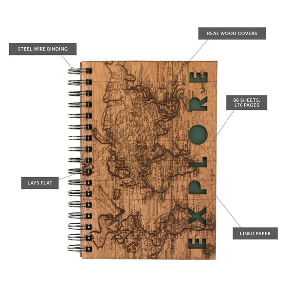 Handcrafted Wood Covered Spiral Journals