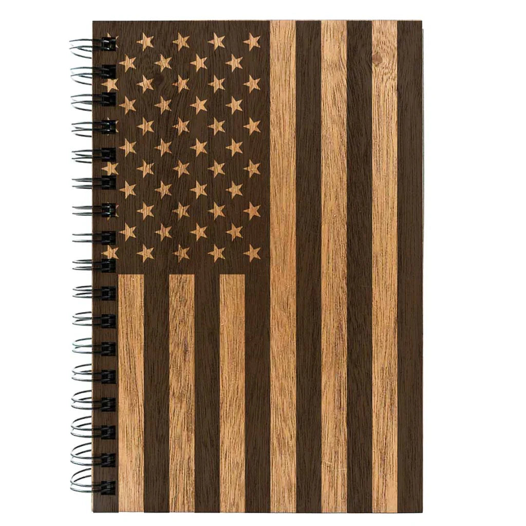 American Edition Wood Covered Spiral Journal (Mahogany)